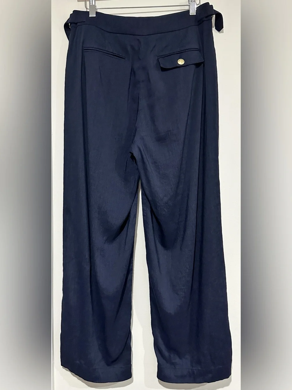 J.CREW Navy Wide Leg Trouser in Italian Linen